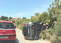 Vittoria incidente Sp5 con auto ribaltata sulla provinciale verso Comiso