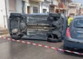 incidente stradale Vittoria via XX Settembre auto ribaltata