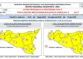 Mappa della Protezione Civile della Sicilia con allerta meteo gialla e aree interessate da rovesci e temporali per il 27 giugno