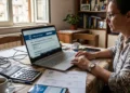 Persona controlla sul portale INPS le date di pagamento dell’Assegno di Inclusione