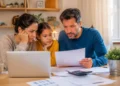 Famiglia italiana che controlla online i pagamenti dell’Assegno Unico di giugno 2026 da casa.