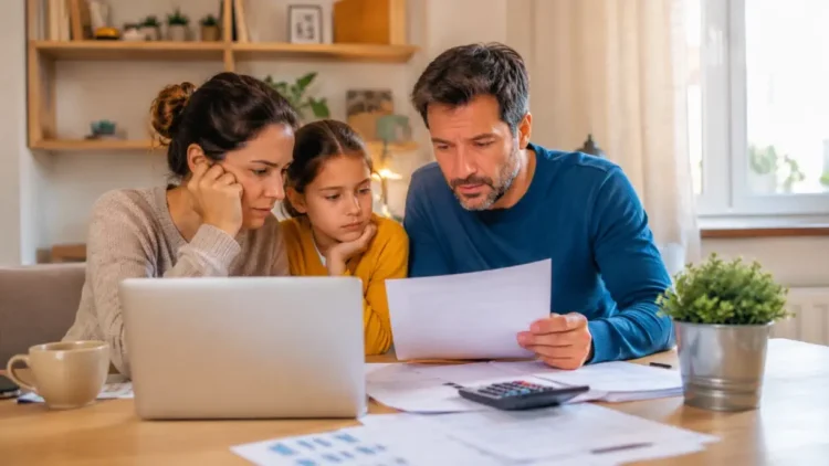 Famiglia italiana che controlla online i pagamenti dell’Assegno Unico di giugno 2026 da casa.