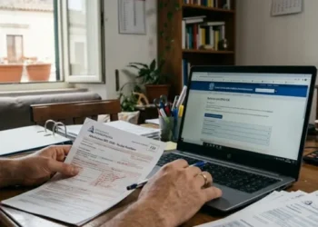 Famiglia consulta il portale INPS per aggiornare l'ISEE necessario all'Assegno Unico 2026