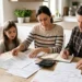 Immagine generata con intelligenza artificiale che mostra una famiglia mentre consulta documenti ISEE e calendario per l’assegno unico 2026