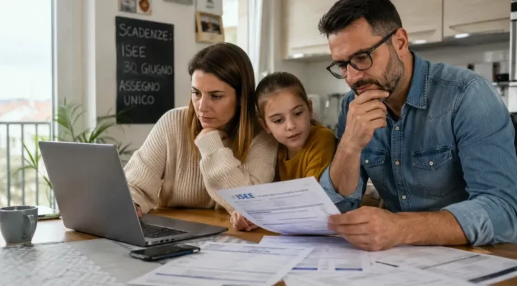 Famiglia consulta documenti ISEE per aggiornare l’Assegno unico 2026