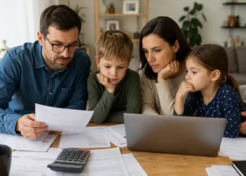Famiglia consulta documenti ISEE per l’Assegno unico prima della scadenza del 30 giugno.