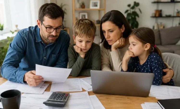 Famiglia consulta documenti ISEE per l’Assegno unico prima della scadenza del 30 giugno.