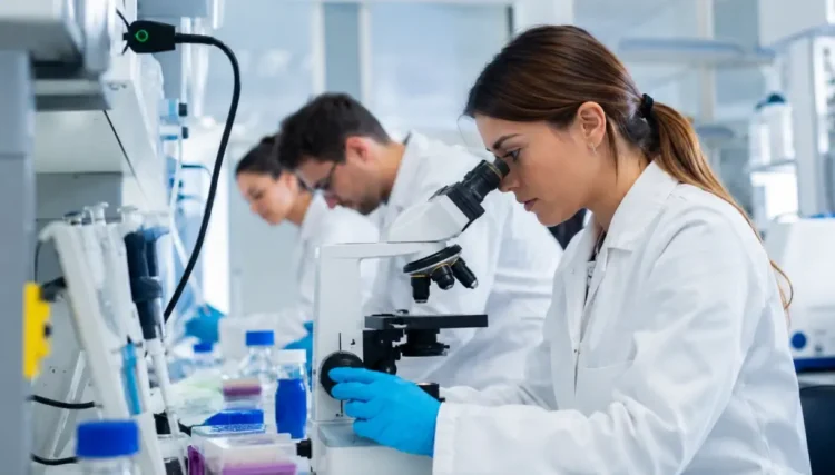 Ricercatori e specializzandi al lavoro in un laboratorio universitario, immagine rappresentativa delle borse di studio destinate agli specializzandi dell'area sanitaria non medica in Sicilia
