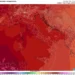 Carta meteorologica ECMWF con temperature elevate e anticiclone africano sull'Italia durante l'ondata di caldo.