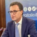 Nino Minardo durante una conferenza stampa nella sede di Forza Italia in Sicilia.