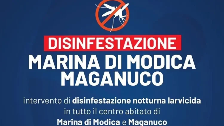 Disinfestazione notturna a Marina di Modica e Maganuco l’8 giugno. Ecco orari, aree interessate e precauzioni