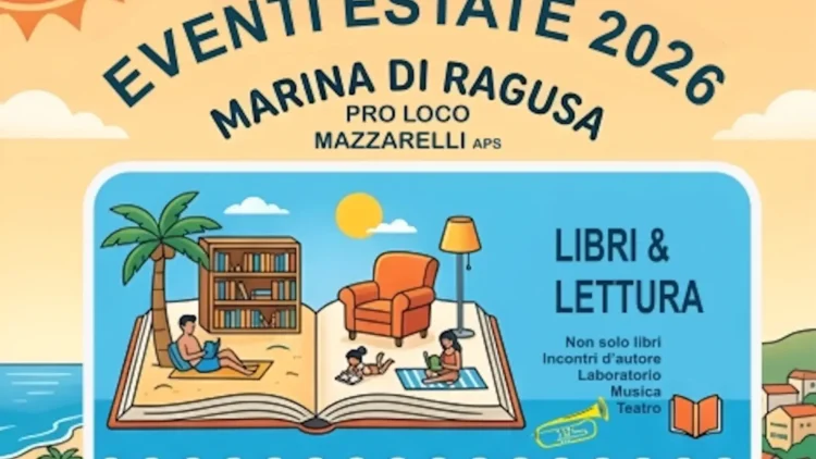 Locandina degli eventi estivi 2026 promossi dalla Pro Loco Mazzarelli a Marina di Ragusa