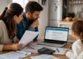 Famiglia consulta documenti e sito Inps per aggiornare l'Isee necessario all'Assegno unico