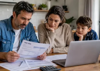 Una famiglia consulta la documentazione per presentare la domanda dell'Assegno Unico 2026