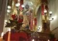 Statua di San Giovanni Battista nella chiesa di Chiaramonte Gulfi durante le celebrazioni dedicate al patrono