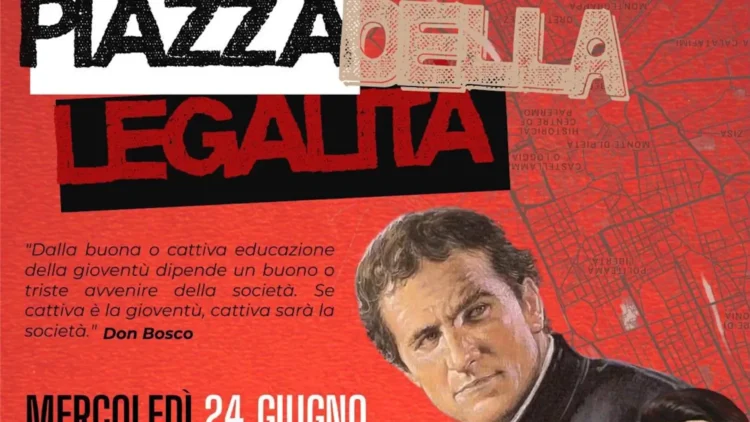 Locandina della Giornata della Legalità promossa dall'Oratorio Salesiano di Ragusa con riferimento al Giardino della legalità.