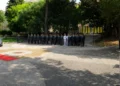 Cerimonia della Guardia di Finanza a Ragusa durante il 252° anniversario del Corpo con i militari schierati