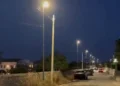 Lampioni accesi in contrada Quartarella dopo il completamento degli interventi di manutenzione