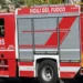 Autopompa dei vigili del fuoco intervenuta a Modica dopo l'incidente avvenuto sulla strada Loreto Gallinara