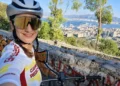 Mirela Nicoleta Rusu durante una delle sue uscite in bicicletta in una foto pubblicata sui social prima del tragico incidente avvenuto sulla statale 186 a Pioppo.