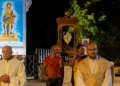 Processione con la reliquia di San Giovanni Battista durante i festeggiamenti patronali a Monterosso Almo