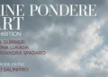 Locandina della mostra d'arte contemporanea "SINE PONDERE" in programma all'Auditorium San Vincenzo Ferreri di Ragusa.
