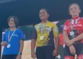 Bruna Maria Puccia sul podio del meeting nazionale di mountain bike a Viareggio con la maglia della Motyka Bike School Modica