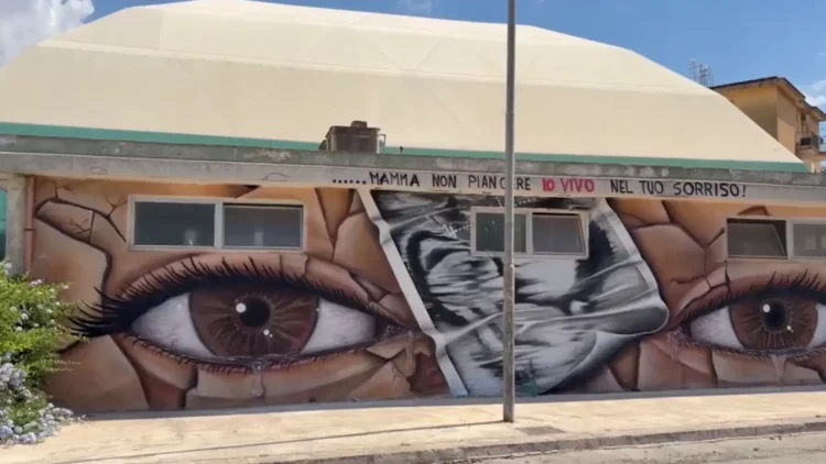Murale realizzato da Emanuele Selvaggio a Modica dedicato al piccolo Anthony, sulla parete del Pallone Geodetico di via Fabrizio