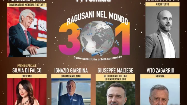 I sei premiati della 31ª edizione del Premio Ragusani nel Mondo presentati nella grafica ufficiale dell'evento