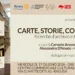 Copertina del volume Carte, Storie, Comunità con la locandina della presentazione in programma a Ragusa.