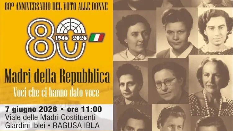 Evento Madri Costituenti ai Giardini Iblei di Ragusa Ibla con cerimonia istituzionale