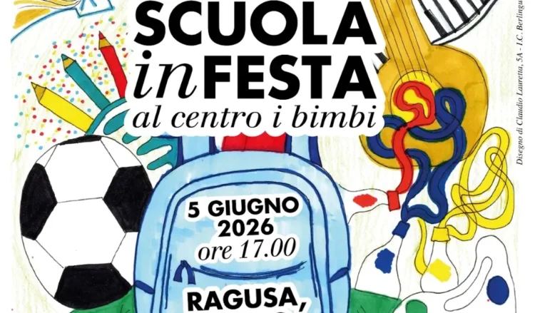 Bambini e famiglie partecipano a laboratori nel centro storico di Ragusa durante Scuola in festa