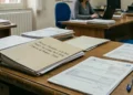 Immagine generata con IA che rappresenta documenti fiscali collegati alla rottamazione quinquies degli enti locali.