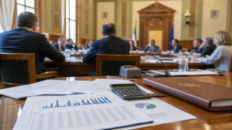 Foto social generata con intelligenza artificiale sulla rottamazione quinquies e dibattito al Senato sugli emendamenti fiscali