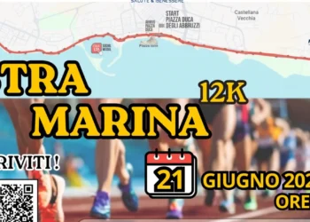 Locandina della Stramarina 12K con percorso sul lungomare di Marina di Ragusa e data della manifestazione