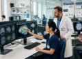ricercatore analizza traumi infantili cervello con immagini neurologiche
