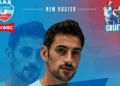 Alessandro Graziani, nuovo schiacciatore dell'Avimec Modica, nella grafica ufficiale della presentazione per la stagione 2026/2027
