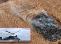 Cumulo di scarti vegetali in fiamme individuato dai Carabinieri durante un controllo aereo in contrada Finocchiara, nel territorio di Santa Croce Camerina.