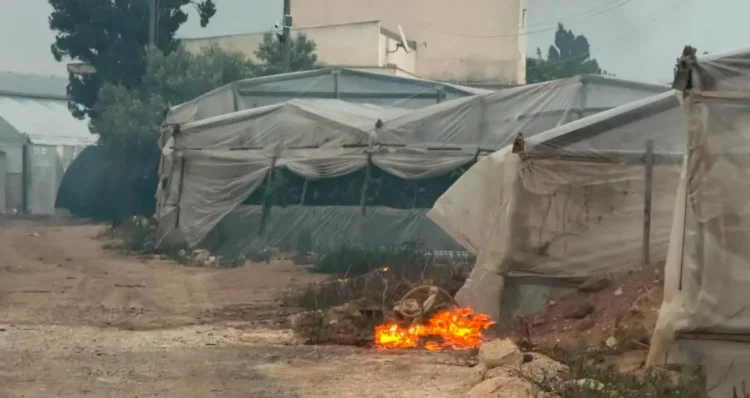 Piccolo rogo acceso tra le serre in un'area agricola di Santa Croce Camerina durante un controllo contro le fumarole.