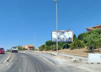 Cantiere della pista ciclabile di via Ettore Fieramosca a Ragusa