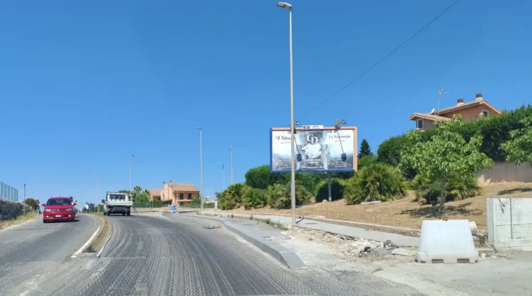 Cantiere della pista ciclabile di via Ettore Fieramosca a Ragusa