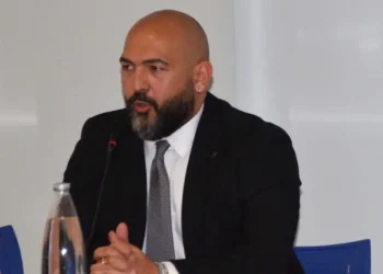 Luca Campisi durante un intervento pubblico dopo la nomina a vicepresidente regionale di Confcooperative Sicilia.