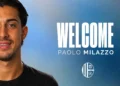 Grafica ufficiale del Modica Calcio che annuncia l'arrivo del difensore Paolo Milazzo con la scritta "Welcome Paolo Milazzo" e il logo del club
