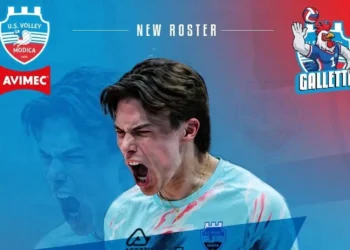 Grafica ufficiale dell'Avimec Modica che annuncia l'arrivo dello schiacciatore Robert Lazar, classe 2007, nuovo innesto della squadra per il campionato di Serie A3.