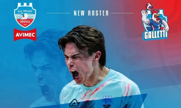 Grafica ufficiale dell'Avimec Modica che annuncia l'arrivo dello schiacciatore Robert Lazar, classe 2007, nuovo innesto della squadra per il campionato di Serie A3.