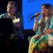 Romina Power canta insieme al figlio Yari Carrisi Power durante l'incontro al Festival Scenari di Modica.