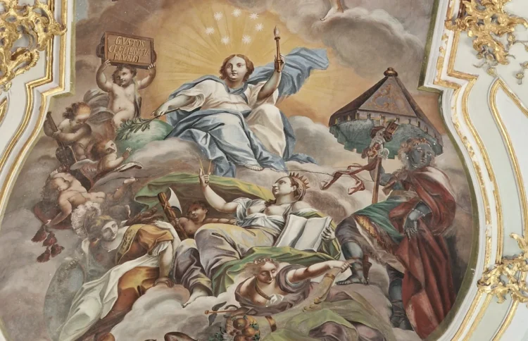 Affresco della chiesa di San Paolo a Modica con l'allegoria della Clementia, oggetto di uno studio che lo collega a un'opera di Carlo Maratti