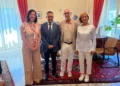 Il presidente dell'Ordine dei commercialisti di Ragusa Michelangelo Aurnia, la vicepresidente Tiziana Vitale, il commissario straordinario della Camera di Commercio del Sud Est Sicilia Antonio Belcuore e la responsabile della sede di Ragusa Giovanna Licitra al termine dell'incontro istituzionale