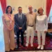 Il presidente dell'Ordine dei commercialisti di Ragusa Michelangelo Aurnia, la vicepresidente Tiziana Vitale, il commissario straordinario della Camera di Commercio del Sud Est Sicilia Antonio Belcuore e la responsabile della sede di Ragusa Giovanna Licitra al termine dell'incontro istituzionale