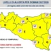 Mappa della Sicilia con allerta gialla per temporali del 28 luglio 2026, suddivisa in zone A-I dalla Protezione Civile.